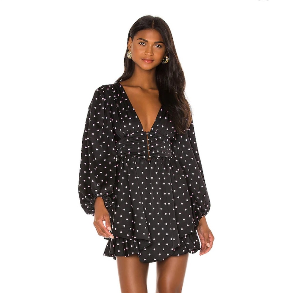 For Love and Lemons black polka dot dress - S